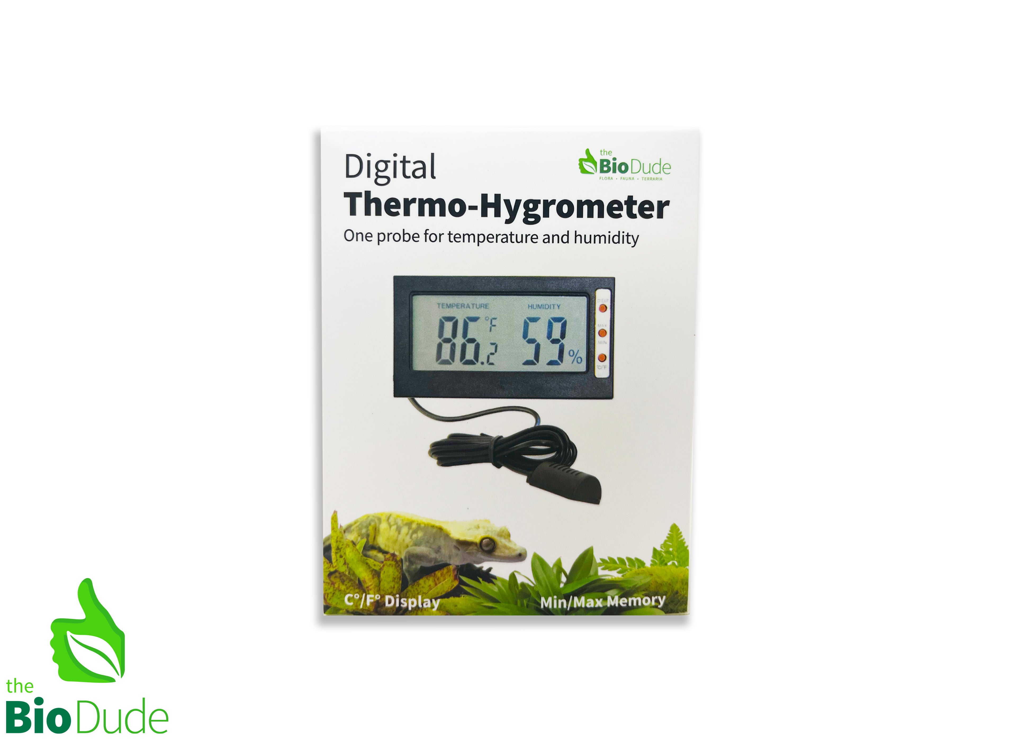 TropicShop Thermomètre et hygromètre numérique pour terrarium avec capteur  à distance avec fonction min/max : : Animalerie