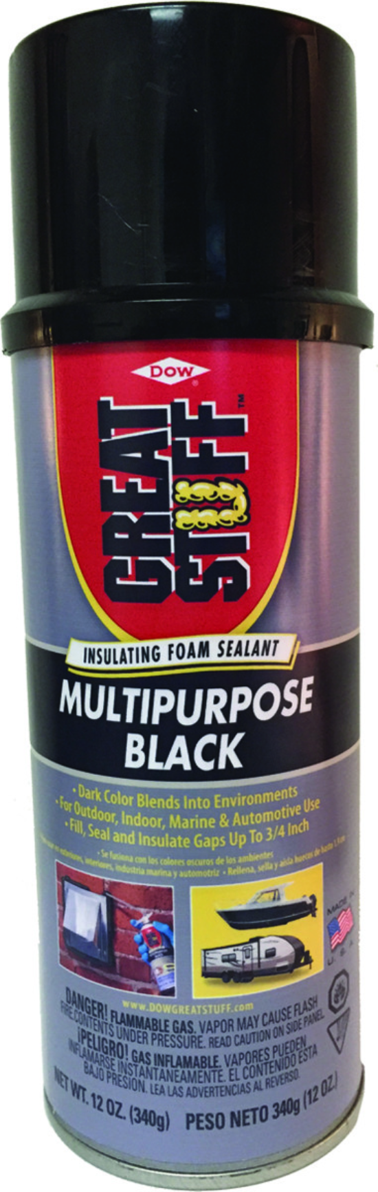 Multipurpose Black Polyurethane Foam Insulating Sealant - 12 Oz